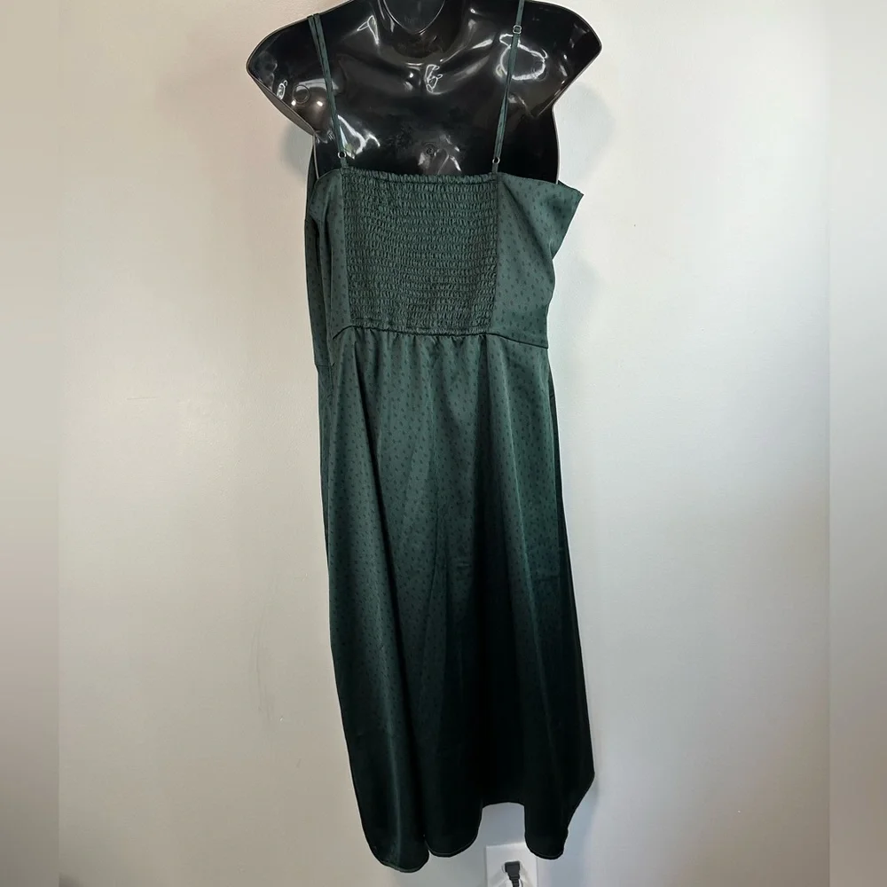 Abercrombie & Fitch Dark Green Satin Maxi Slip Dress